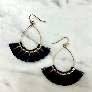 FRANCESCA’S Gold and navy tassel earrings